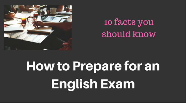 student preparing for an english exam