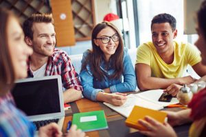<img src=" Group of students.jpg " alt="meeting with other English students can help you when studying">