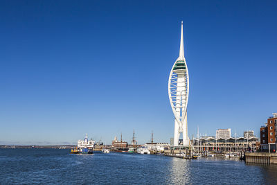 <img src="The Spinnaker Tower in Portsmouth.jpg" alt="view of the sea and the Spinnaker Tower in Portsmouth Pier">