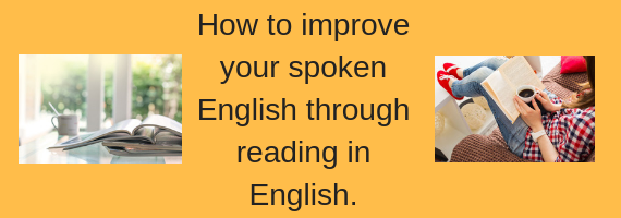 student improving her spoken English by reading