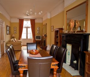 Dining room in an executive home.