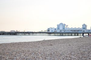 The pebble beach in Portsmouth