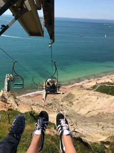 Going down the Isle of wight cliffs