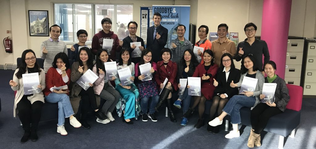 Vietnamese students learning on an English language course in the UK